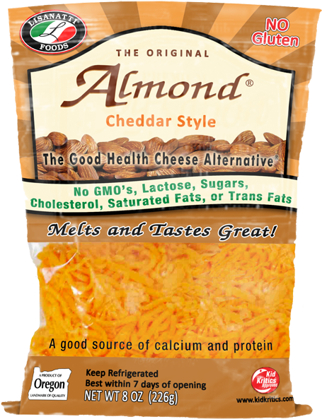 Almond Cheddar Shreds - Lisanatti The Original Cheddar Style Almond Cheese, (500x625), Png Download