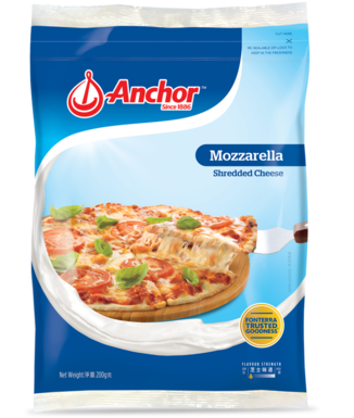 Anchor Mozzarella Shredded Cheese (454x549), Png Download