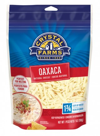 Crystal Farms Shredded Oaxaca - Crystal Farms Shredded Cheddar Cheese 8 Oz (320x437), Png Download