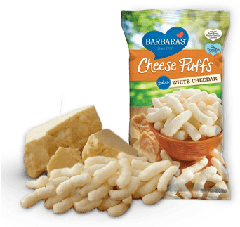 Barbaras Product Image - Barbara's Cheese Puffs White Cheddar (376x325), Png Download