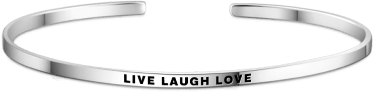 "live Laugh Love" Bangle Silver - Inspirational Bracelets Soufeel Enjoy The Journey (750x272), Png Download