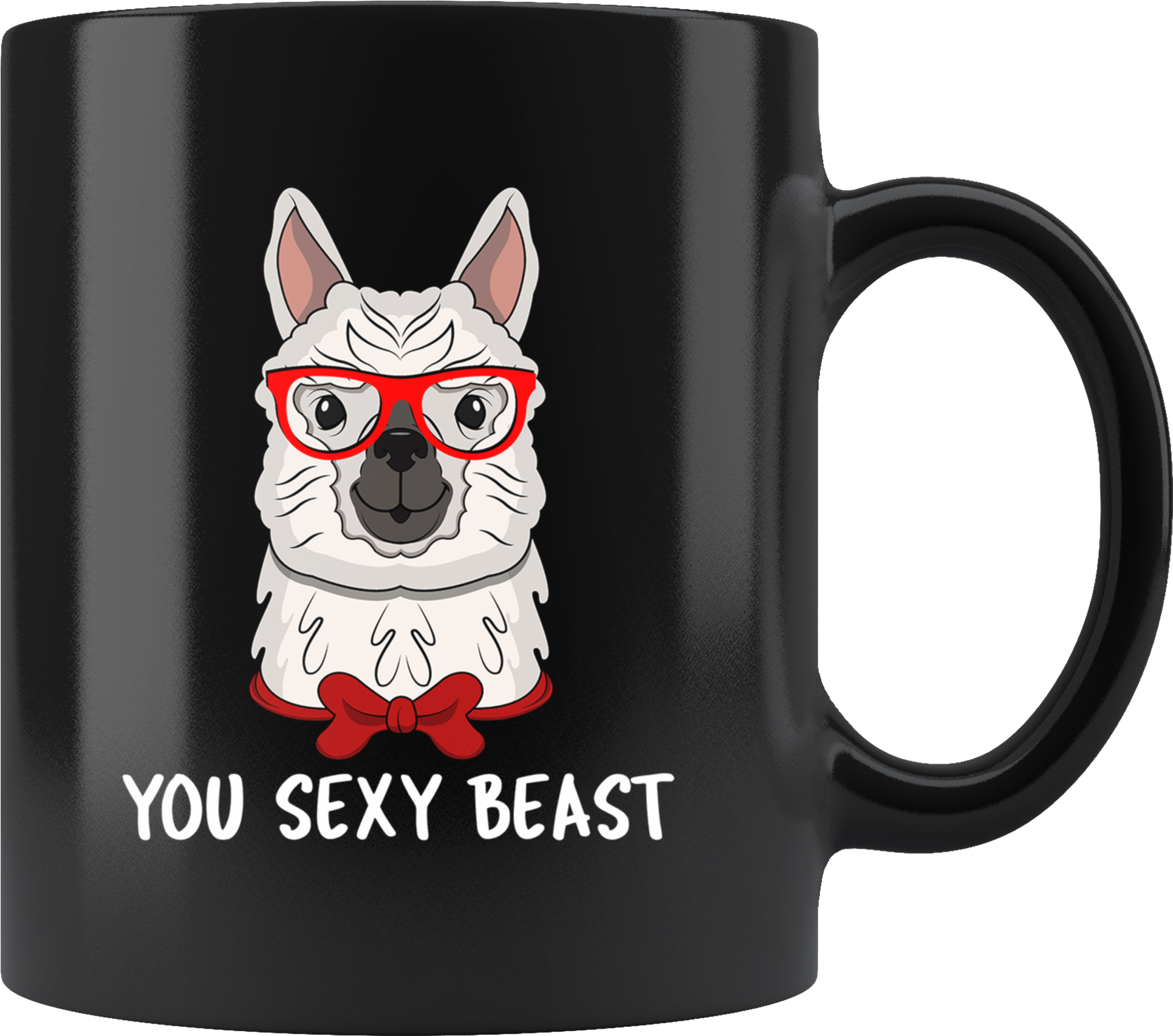Llama Hipster Glasses Sexy Beast Alpaca Lover Cute - Mug (2000x2000), Png Download