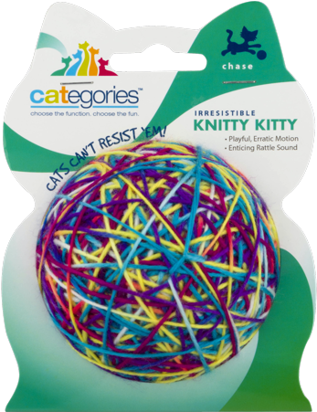 Categories Knitty Kitty Ball Cat Toy - Categories Knitty Kitty 2 Pack - Yarn Ball Cat Toy (450x450), Png Download