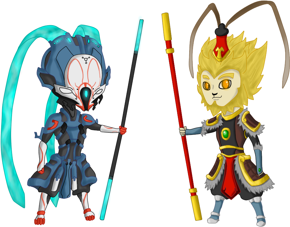 Wu0xpip - Warframe Wukong Fan Art (1080x820), Png Download