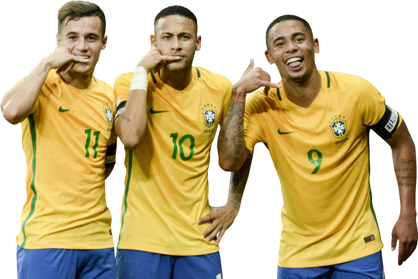 Philippe Coutinho, Neymar & Gabriel Jesus Render - Brazil Photo Frame (857x571), Png Download