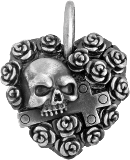 Gothic Rose Heart Pendant (555x555), Png Download
