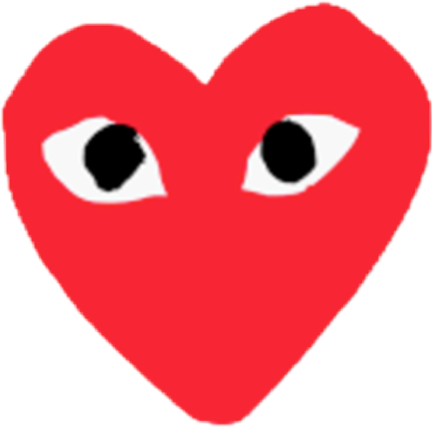 Red Bape Heart Feugo Eyes Hype Hyped Hypebeast Hearts - Comme Des Garçons - Red Play Edt (615x608), Png Download
