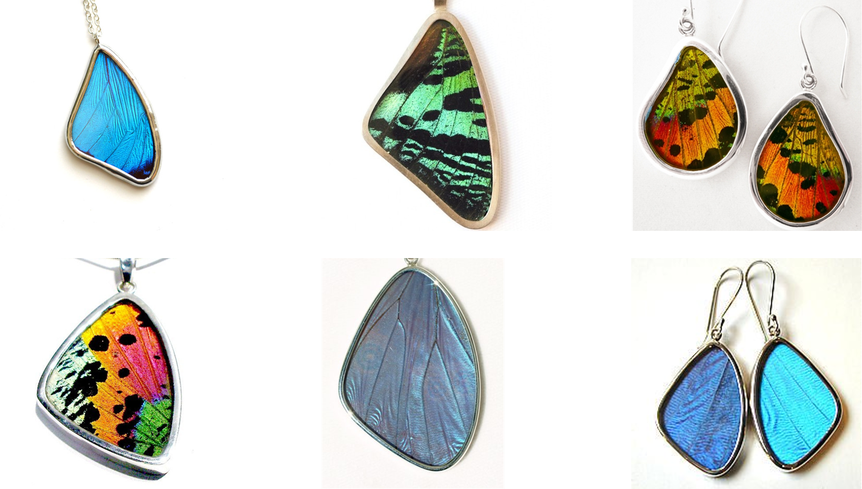 » Butterfly Wing - Blue Morpho Butterfly Wing Xxl Pendant (1681x953), Png Download