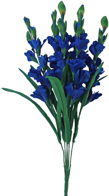 28” Deluxe Gladiola Bush Flag Blue - Orris Root (400x698), Png Download