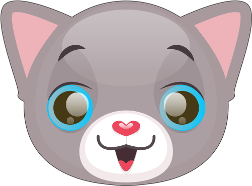 Cute Cat And Kitten Emoji Messages Sticker-0 - Cute Cat Sticker Png (500x500), Png Download