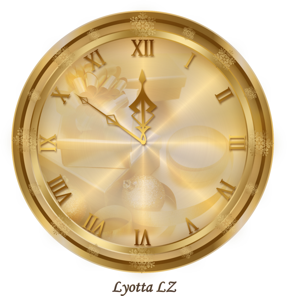 Gold Clock Png - Golden Wall Clock Png (1024x1024), Png Download