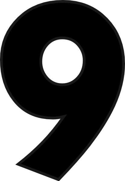 Number 9 Png - Nine Clipart (414x595), Png Download
