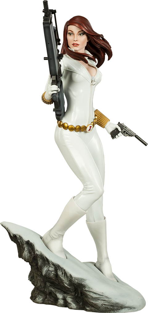 Natasha Romanova Statue - Black Widow Comic White (480x1017), Png Download