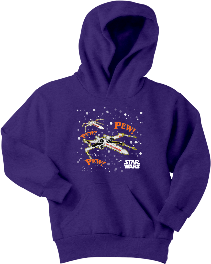 Star Wars X Wing Pew Pew Youth Hoodie - Shirt (1024x1024), Png Download