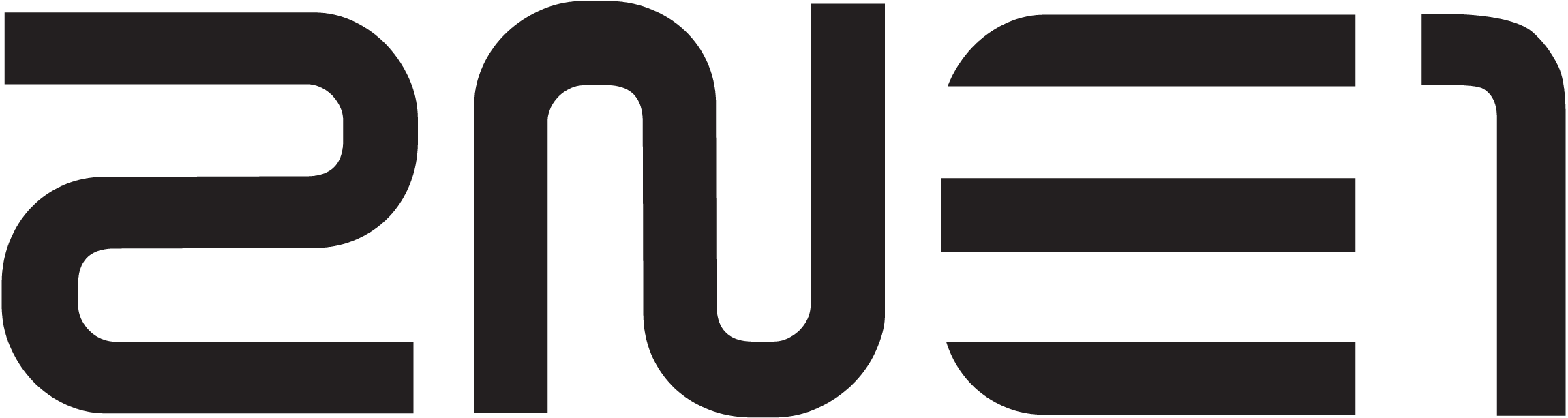 Yg Entertainment Logo Download - 2ne1 Logo Png (2300x613), Png Download