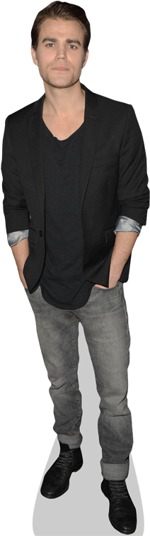 Paul Wesley Cardboard Cutout - Celebrity Cutouts Paul Wesley Life Size Cutout (363x757), Png Download