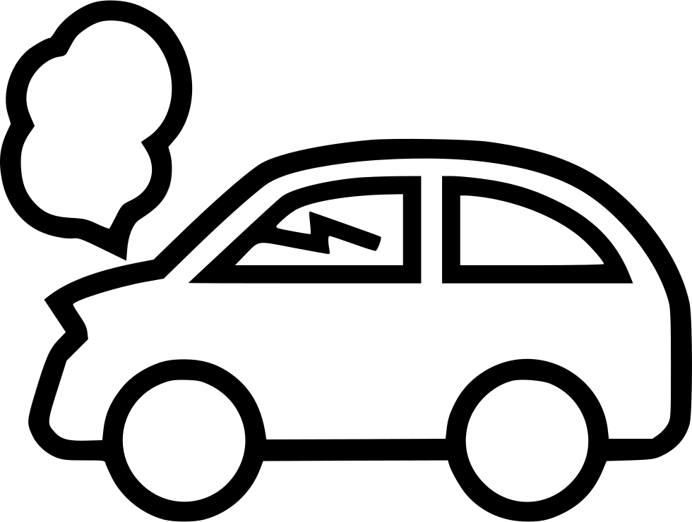 Car Accident - - Small Car Black And White Car Clipart (980x740), Png Download