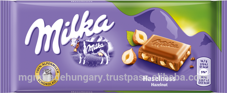 Milka 100g Hazelnut - Chocolate Milka (800x338), Png Download