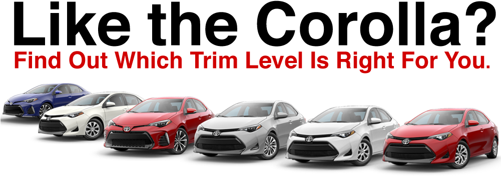 Toyota Corolla Trim Levels 2017 - 2017 Toyota Corolla Trims (1000x408), Png Download