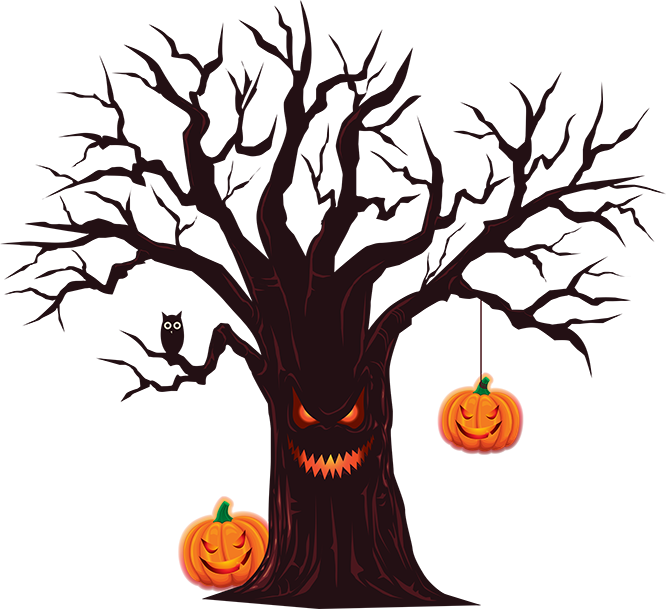Halloween Tree Png Download - Happy Halloween Day 2018 (666x609), Png Download