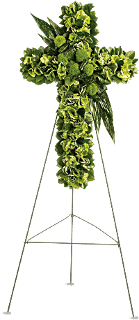 Rest In Peace - Garden Cross - Flowers (368x460), Png Download