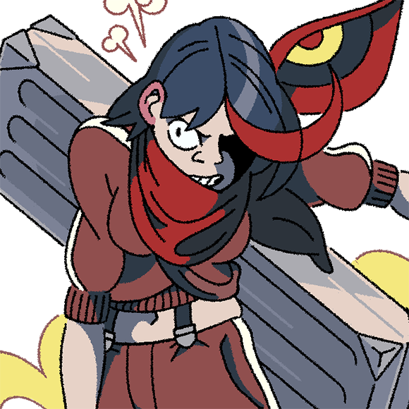 Fanart Of Matoi Ryuuko, Protagonist Of The Anime Series - Matoi Ryuuko Png (580x580), Png Download
