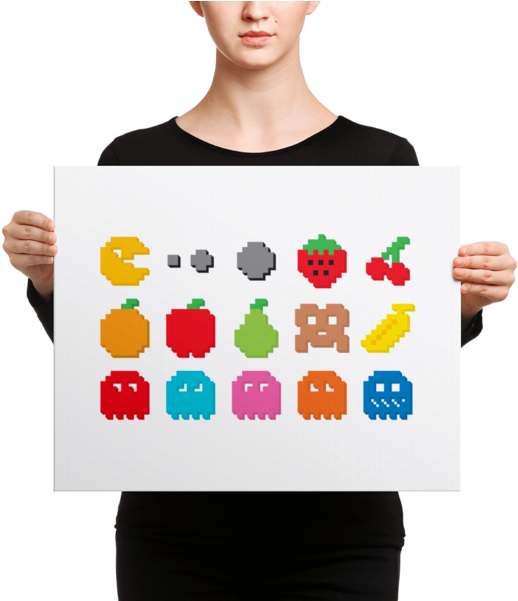 Pixel Pacman Canvas - Pac Man Clip Art (600x600), Png Download