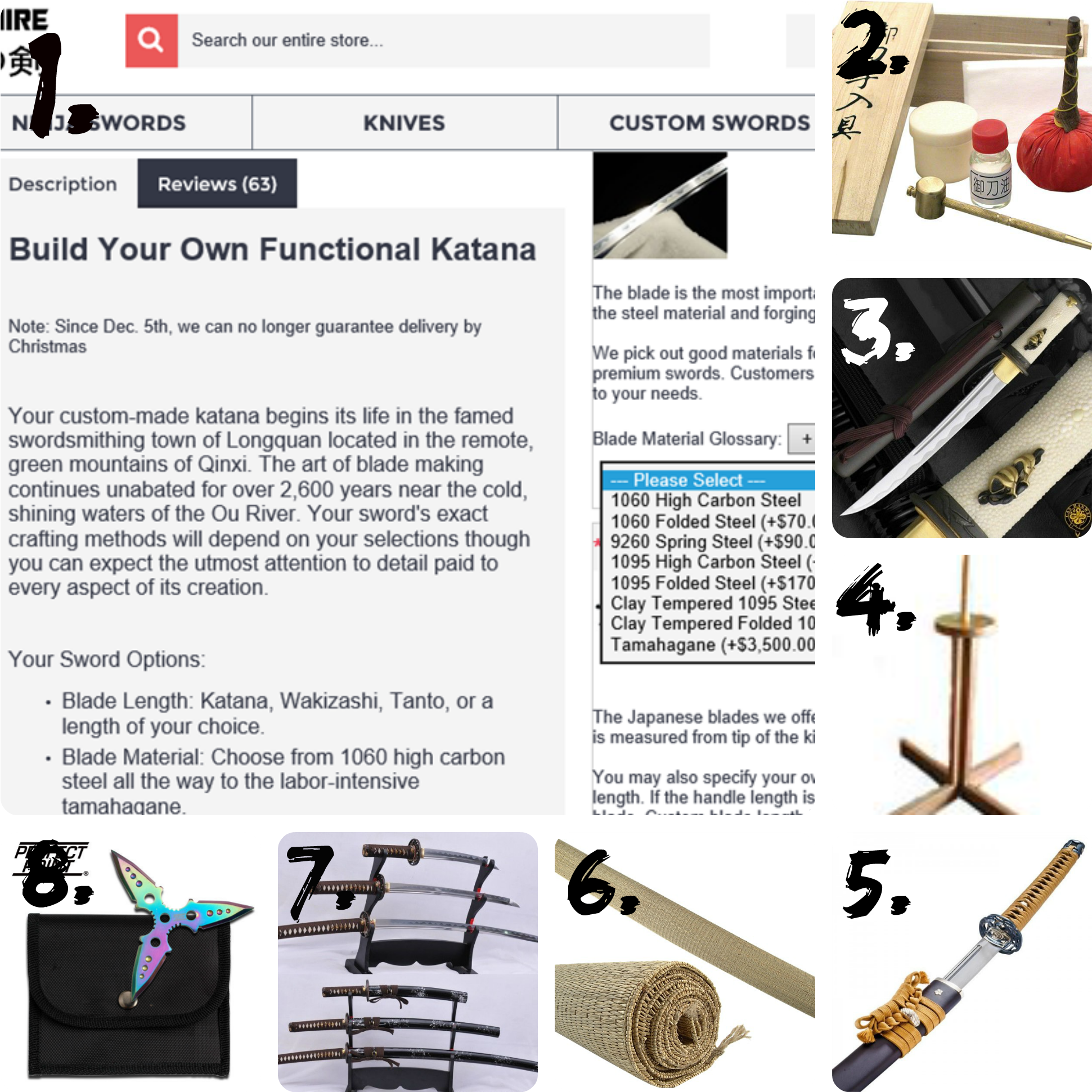 Ace Martial Arts Supply Japanese Samurai Katana Sword (2000x2000), Png Download