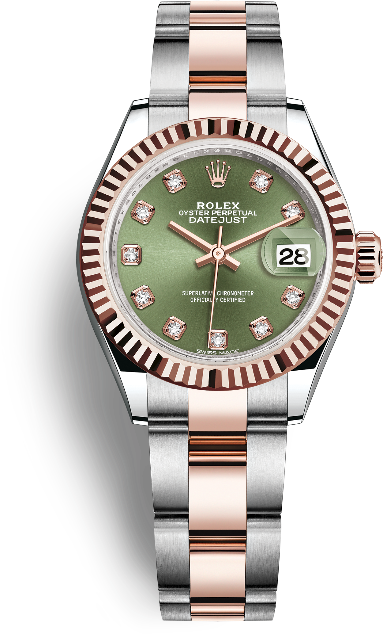 Datejust - Rolex Datejust 28 Aubergine Diamond Fluted Bezel Dial (3000x3000), Png Download