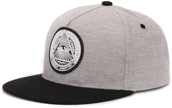 A Gray Snapback Cap Which Shows The Eye Of Providence - Flat Hip Hop Cap Classic Cotton Snapback 3d God Eyes (600x600), Png Download