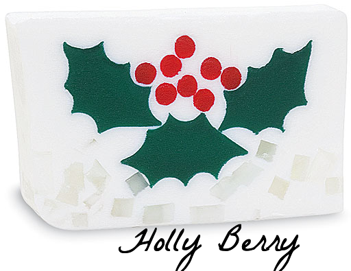 Christmas Soaps - Primal Elements Wrapped Bar Soap, Holly Berry, 200ml (531x431), Png Download