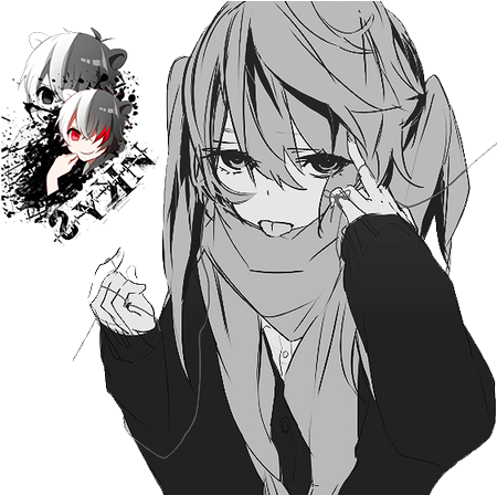 Download Hd Render Manga Png Anime Girl We Heart It Black And
