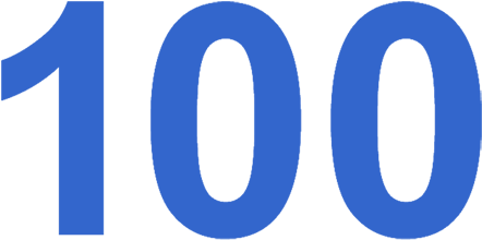 One Hundred (445x355), Png Download