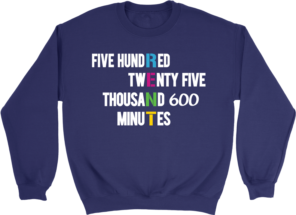 525,600 Minutes Crew Sweatshirt - 525600 Minute Tshirt (1000x1000), Png Download