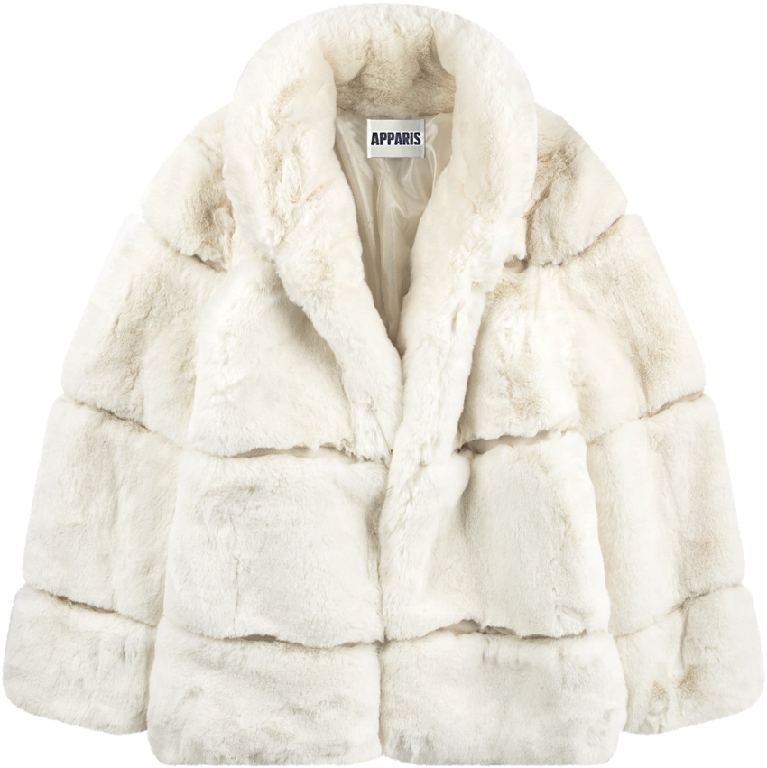Sarah Ivory Stand Collar Faux Fur Coat - Apparis Sarah Faux-fur Coat (1024x1024), Png Download