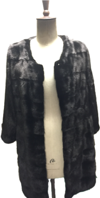 Vintage Black Mink Coat - Scarf (485x648), Png Download