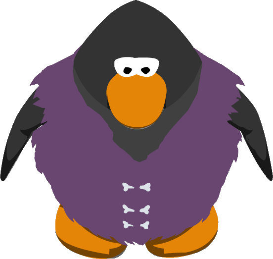 Purple Fur Vest Ig - Club Penguin Penguins Png (552x523), Png Download