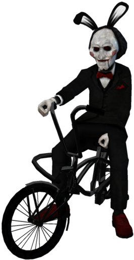 Jigsaw Doll On Bike - Jigsaw On Bike Png (500x688), Png Download