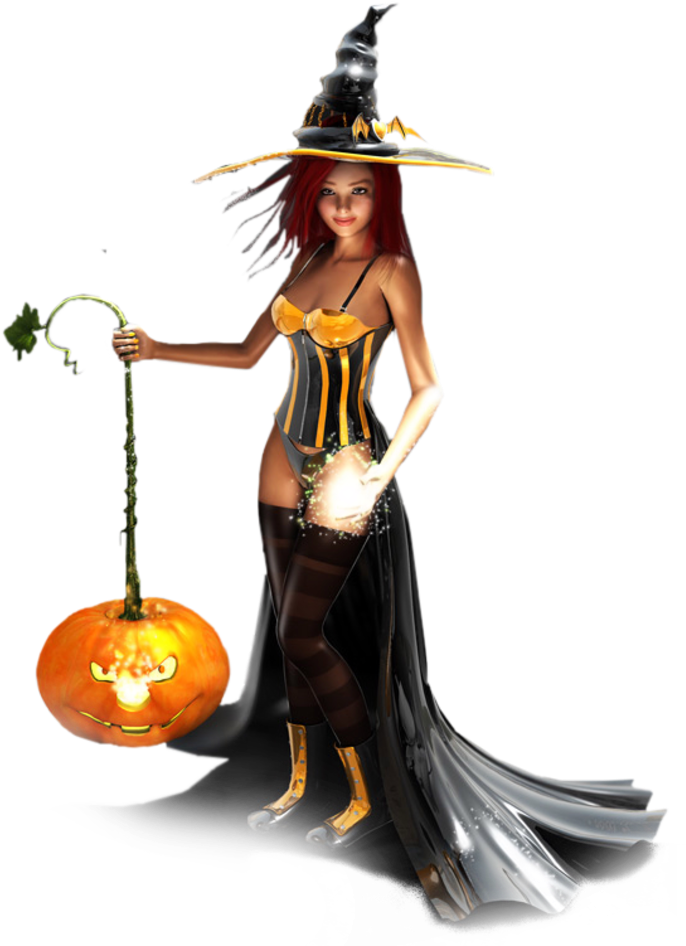Halloween Sexy Witch - Sexy Halloween Witch Png (704x980), Png Download