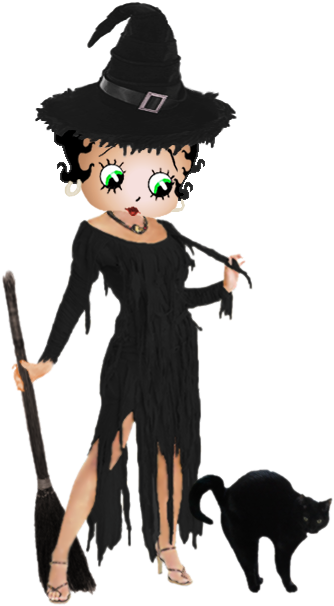 Betty Boop Sexy Witch - Betty Boop Halloween (350x628), Png Download