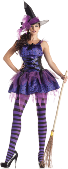 Starry Night Sexy Witch Costume - Halloween Costume Women Witch (366x580), Png Download