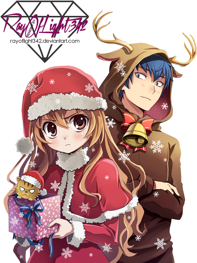 Daily Best Couple - Taiga And Ryuuji Christmas (660x880), Png Download
