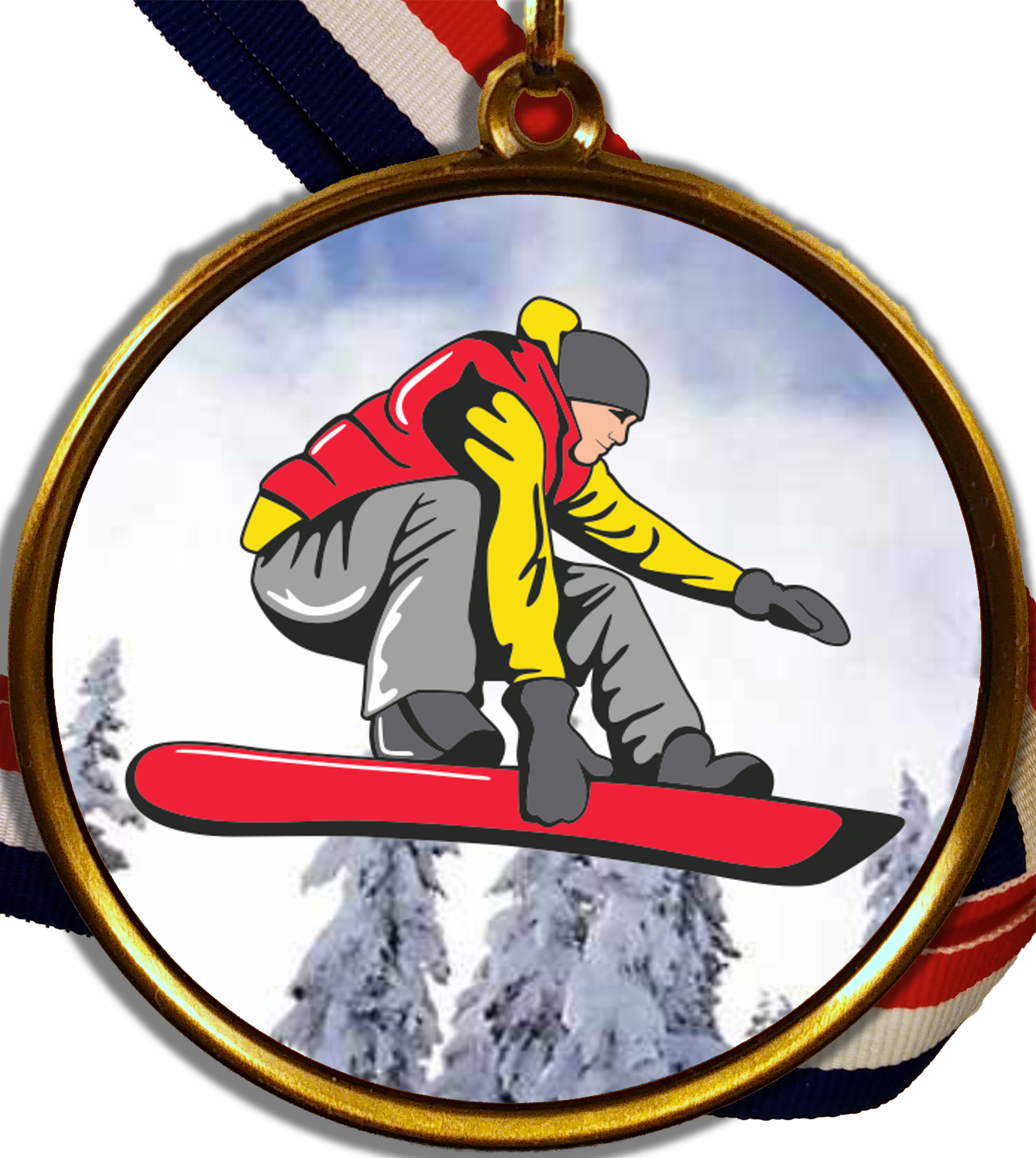 Snowboarding Logo Medal With Ribbon (1338x1495), Png Download