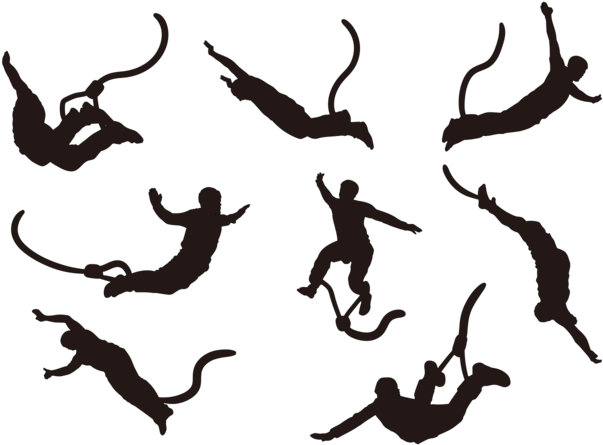 Bungee Jumping Silhouettes Vector - Jumping Clipart (700x490), Png Download