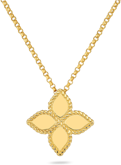 Roberto Coin Medium Princess Flower Pendant Necklace - Locket (800x800), Png Download