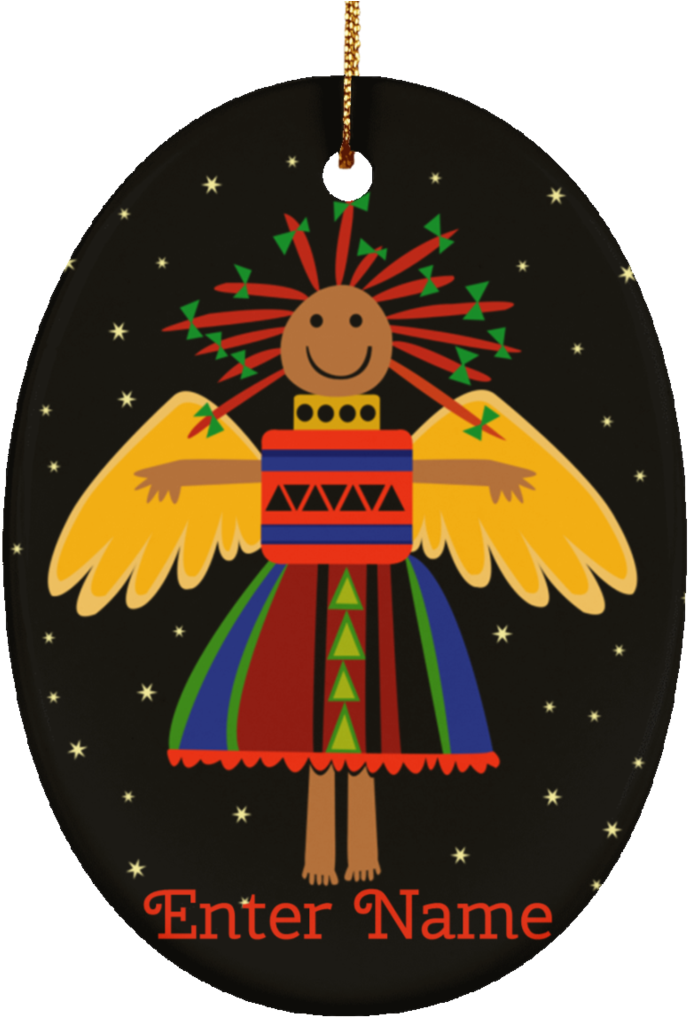 Christmas Angel Ceramic Oval Ornament - Christmas Day (1024x1024), Png Download