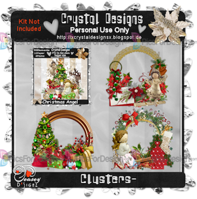 Christmas Angel Cluster Pack - Wreath (395x400), Png Download