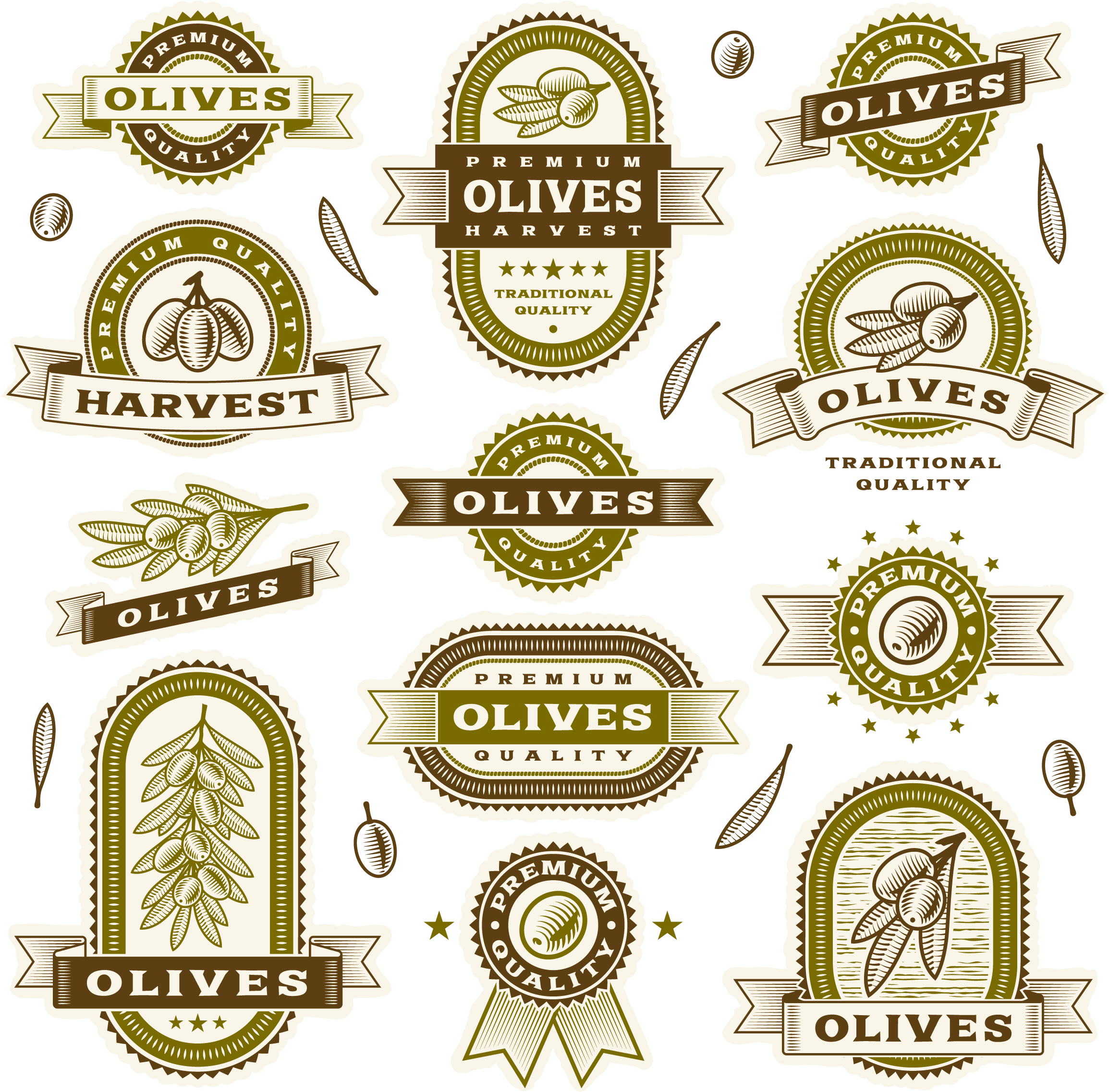Apple Royalty-free Vintage Clip Art - Vintage Olive Oil Labels (2490x2437), Png Download