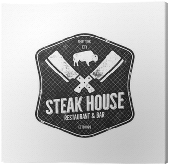 Steak House Vintage Label - Simbolo Parrilla (400x400), Png Download