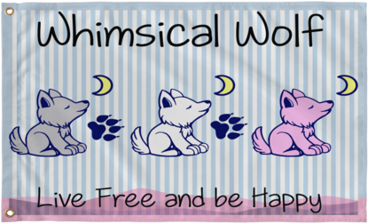 Whimsical Wolf Preppy Flag - Beanie (450x450), Png Download